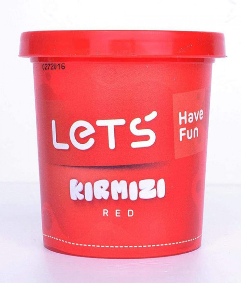 Lets L8340-2 - Tek Renk Oyun Hamuru, Kırmızı, 150 gr.