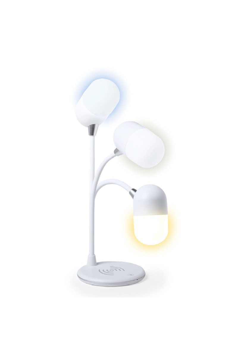 BORÇKA BEYAZ BLUETOOTH HOPARLÖR  ve  WİRELESS SARJ MASA LAMBASI