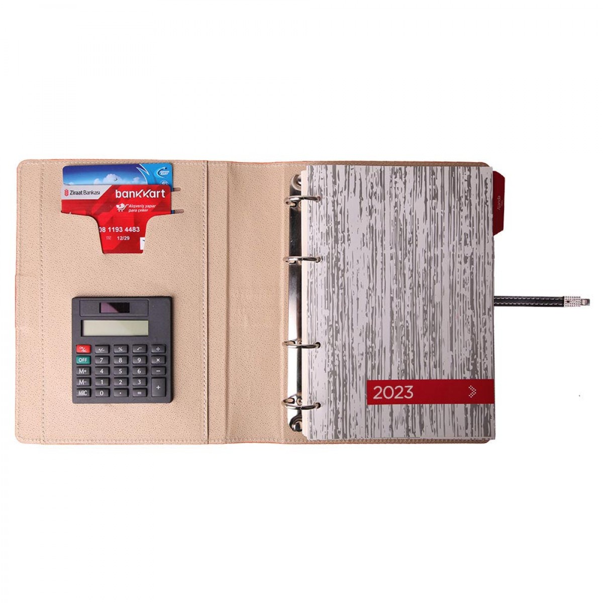 BEŞEVLER KIRMIZI HESAP MAKİNALI ORGANİZER