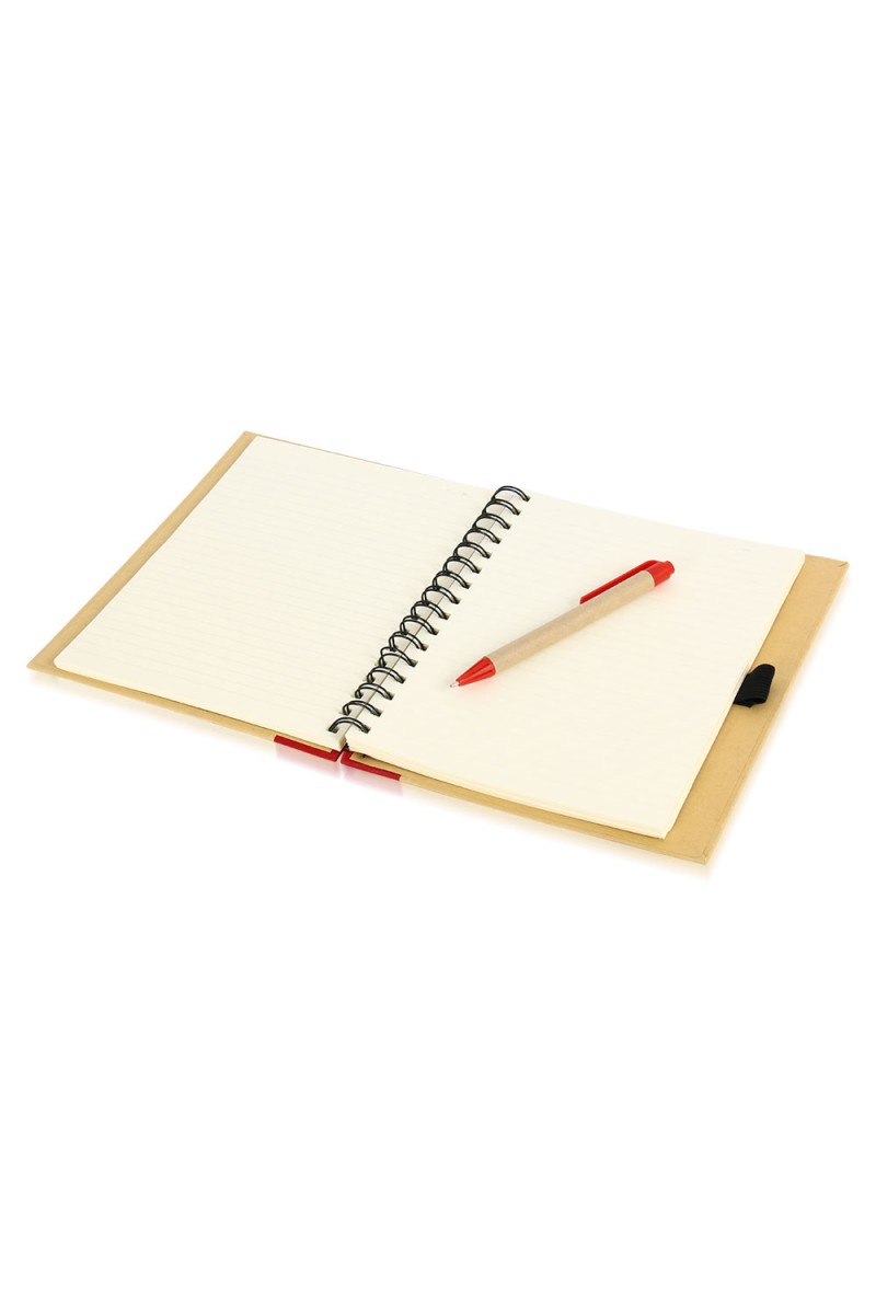 FUNDA KIRMIZI SPİRALLİ NOTLUK