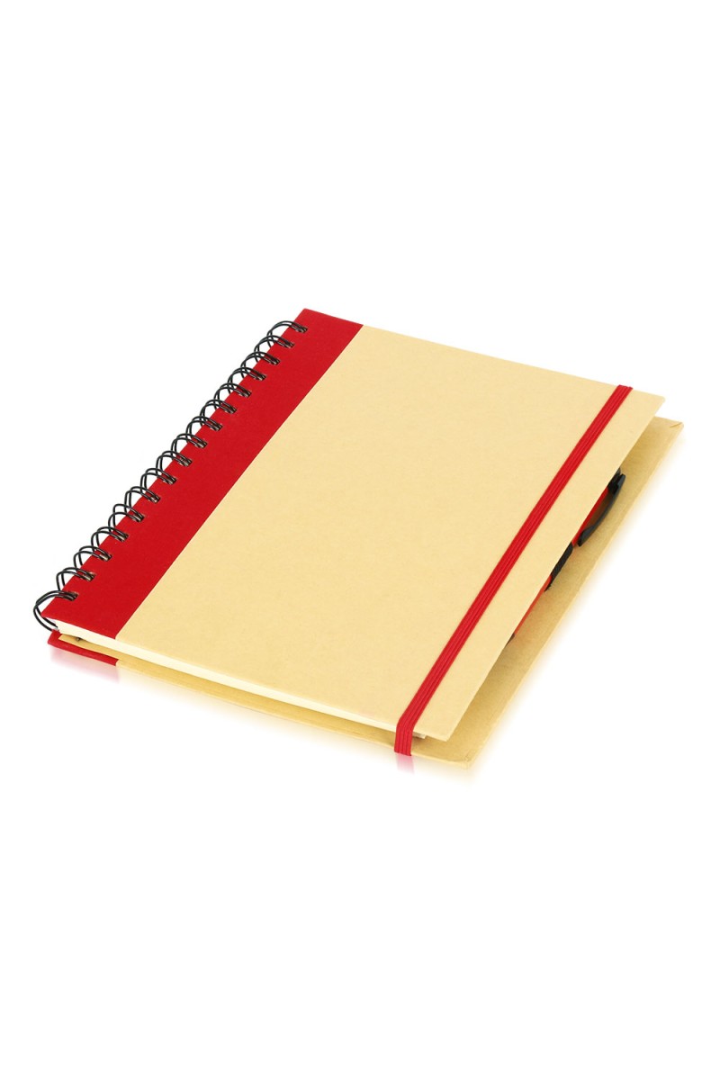 FUNDA KIRMIZI SPİRALLİ NOTLUK