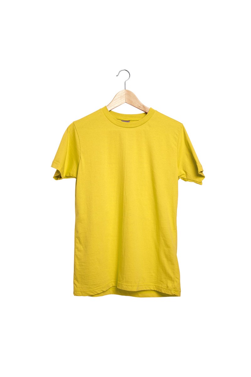 GARDENYA SARI BİSİKLET YAKA TİŞÖRT XXL