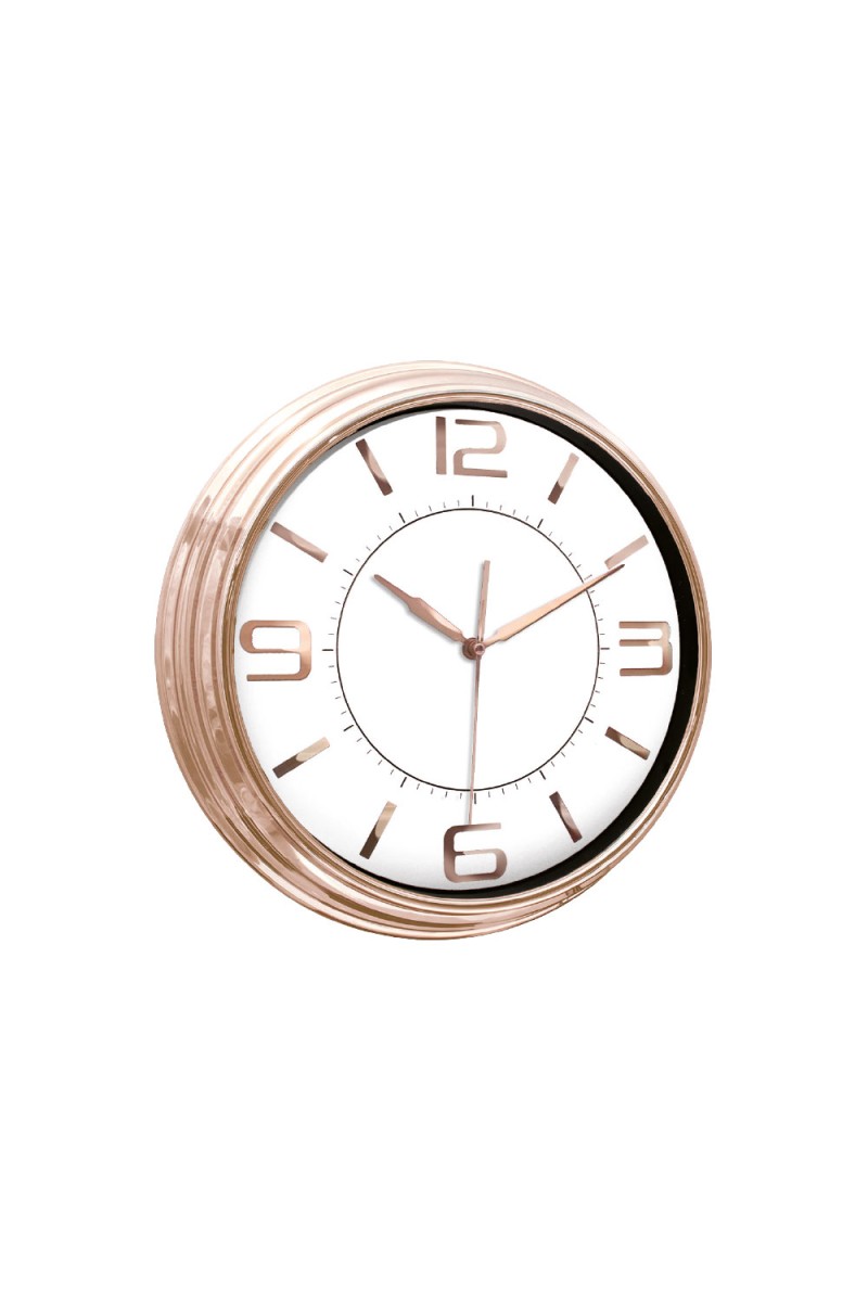 SEZAR401 BEYAZ-FÜME METALİZE ÇERÇEVE DUVAR SAATİ (380 MM)