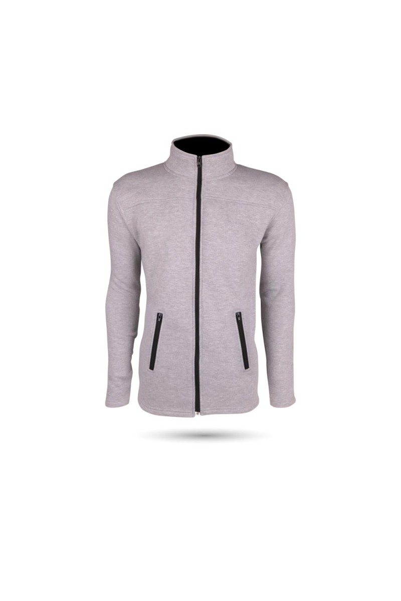 GÜRTEPE FERMUARLI GRİ XL  SWEATSHİRT