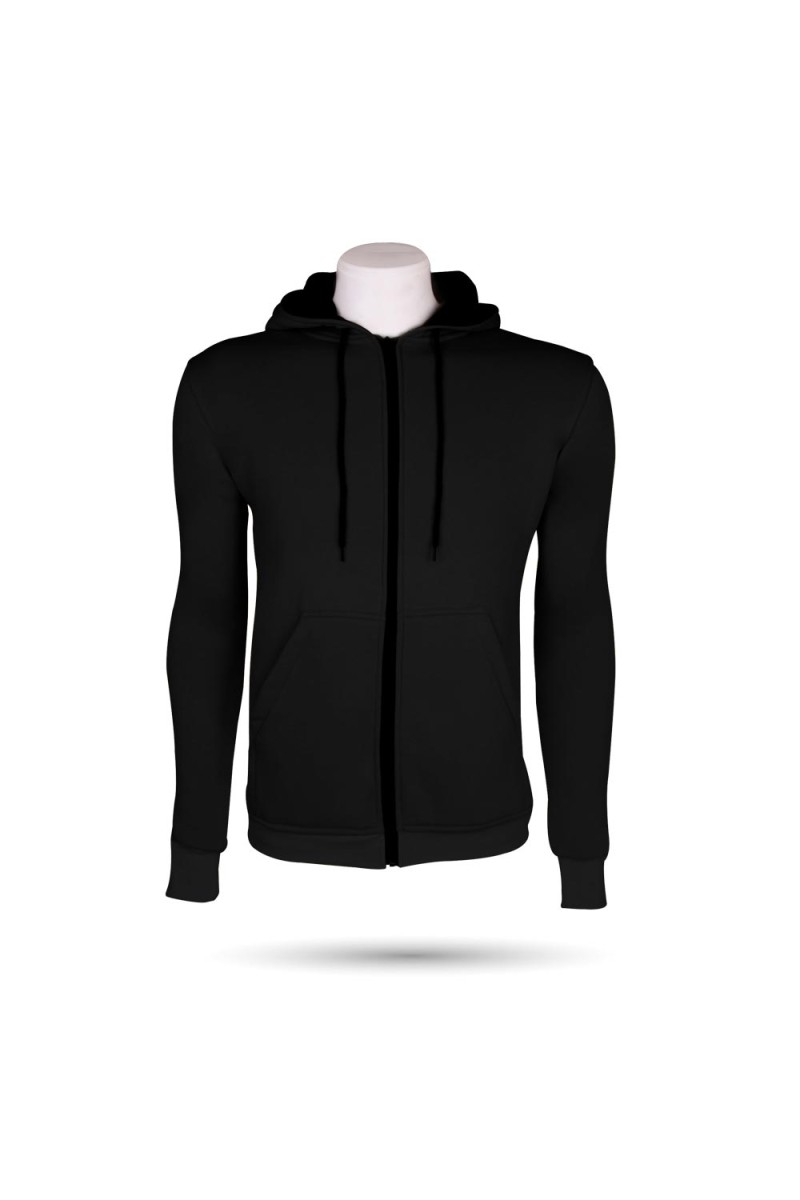 ARTOS KANGURU CEPLİ FERMUARLU SİYAH L SWEATSHİRT