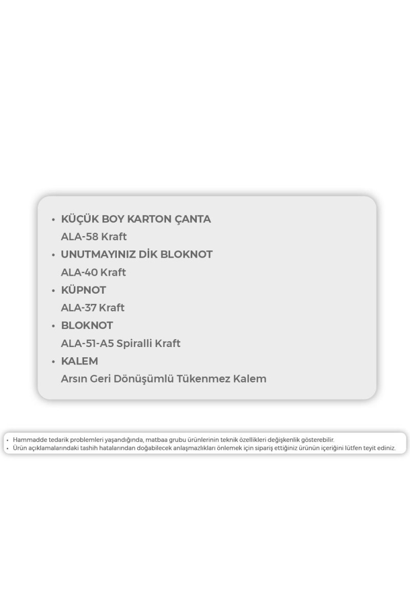 ALA-61 SÜPER EKO 5Lİ KRAFT SET