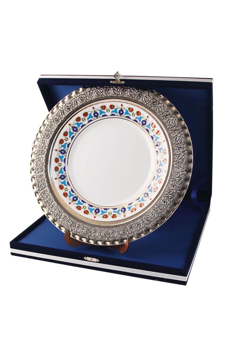 GPT-02 GÜMÜŞ İŞLEMELİ PLAKET TABAK