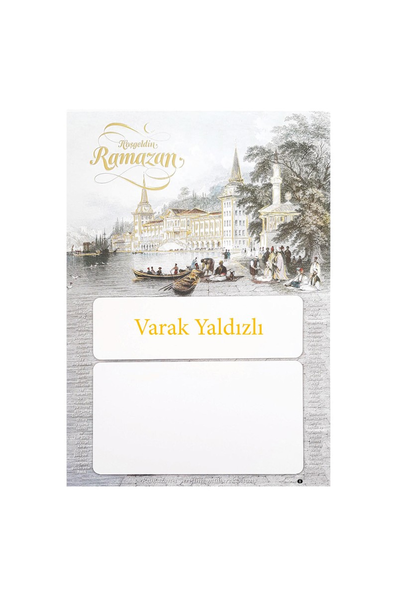 İM1 YALDIZLI İMSAKİYE KARTONU
