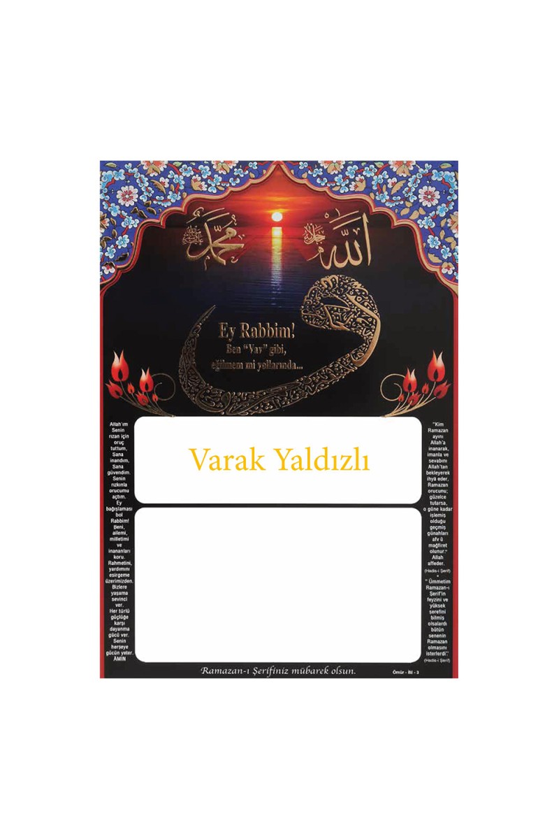 İM3 YALDIZLI İMSAKİYE KARTONU