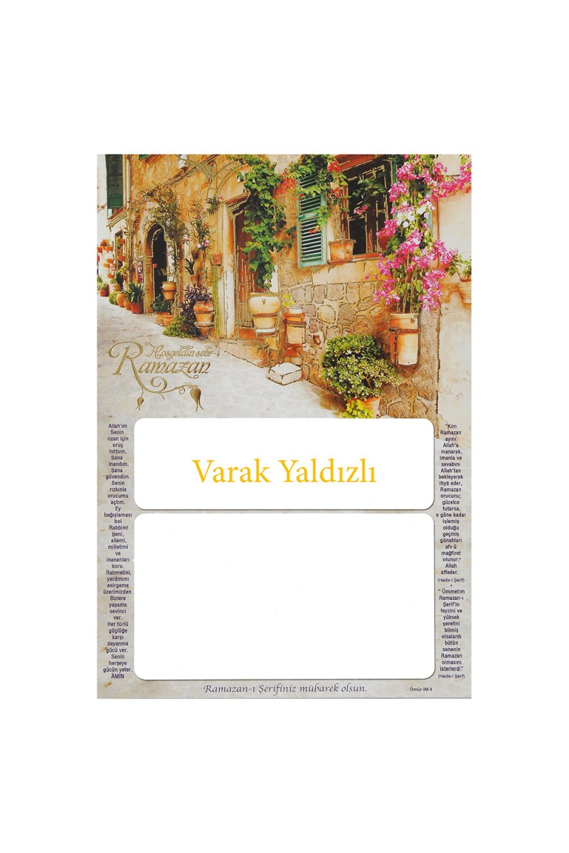 İM4 YALDIZLI İMSAKİYE KARTONU