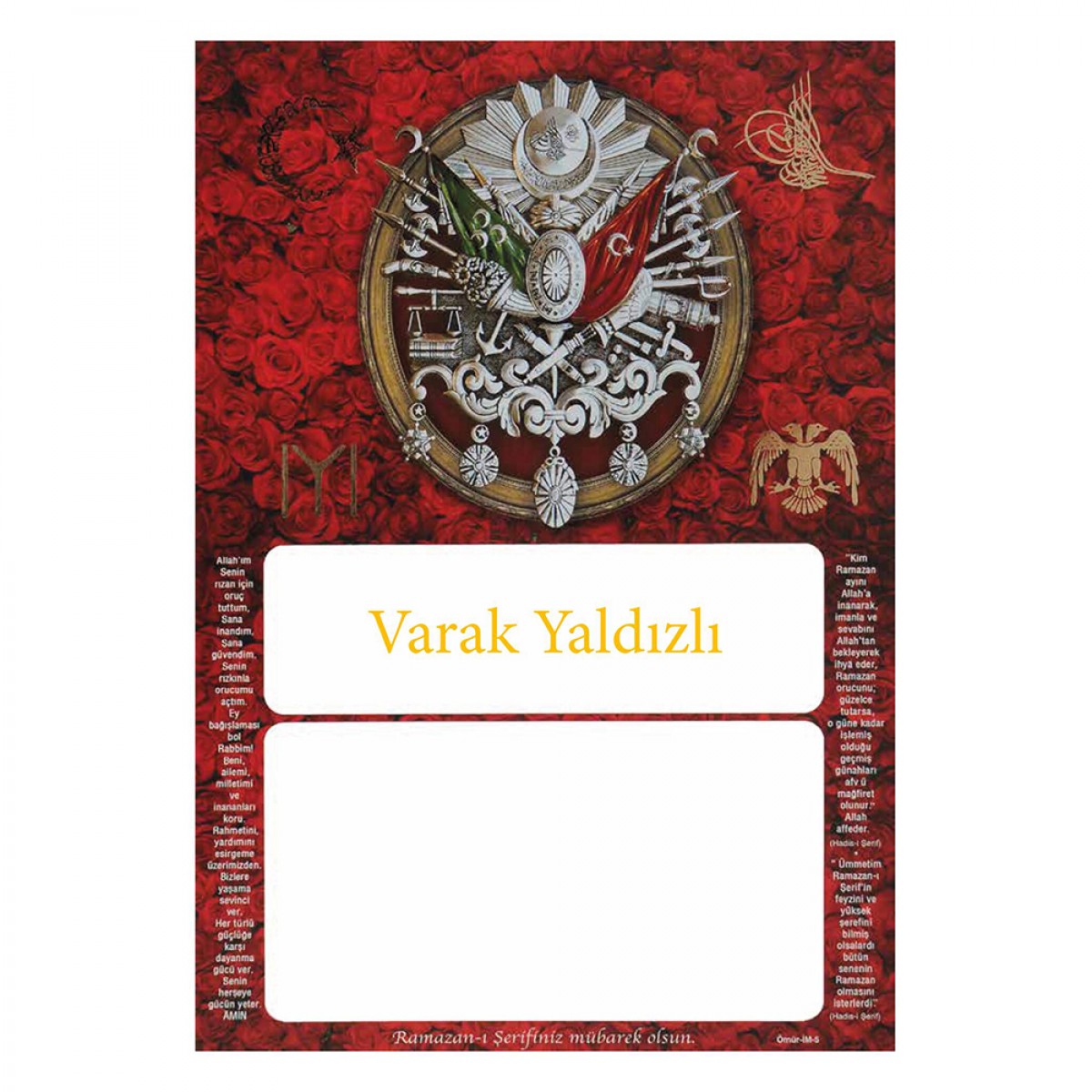 İM5 YALDIZLI İMSAKİYE KARTONU