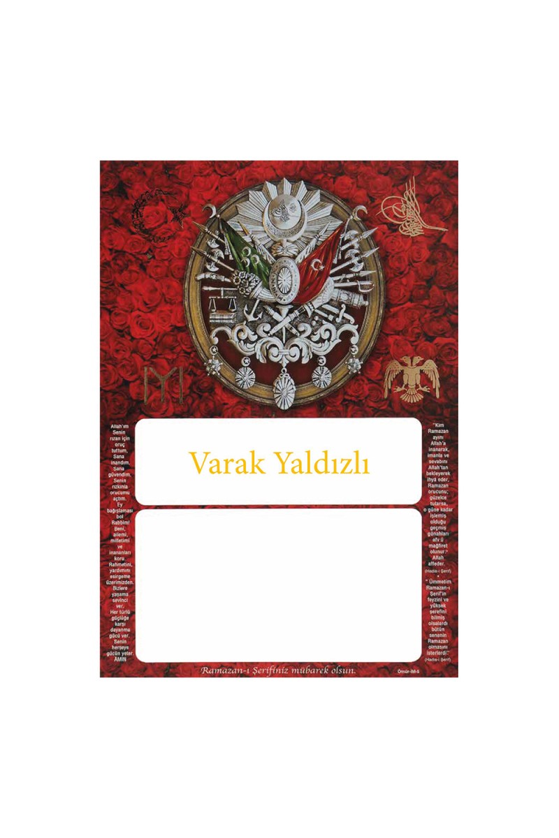 İM5 YALDIZLI İMSAKİYE KARTONU
