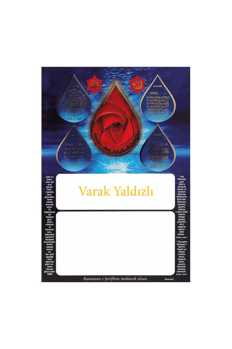 İM6 YALDIZLI İMSAKİYE KARTONU