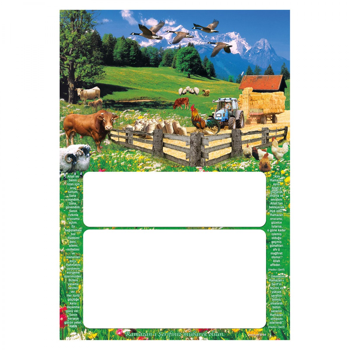 İM38 DÜZ İMSAKİYE KARTONU