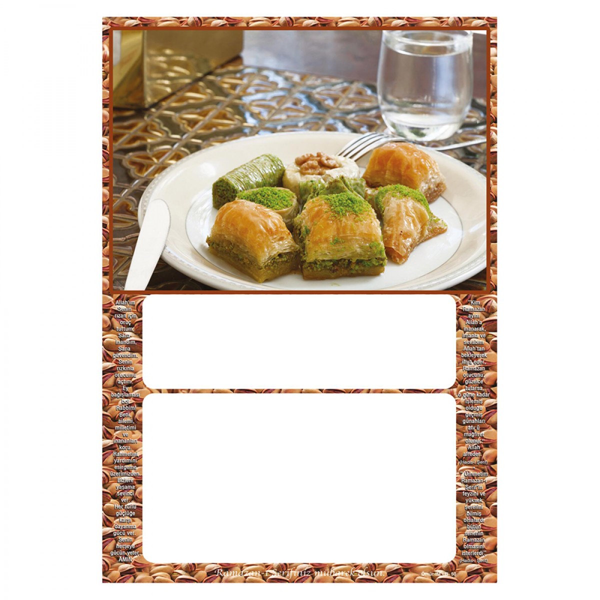 İM50 DÜZ İMSAKİYE KARTONU