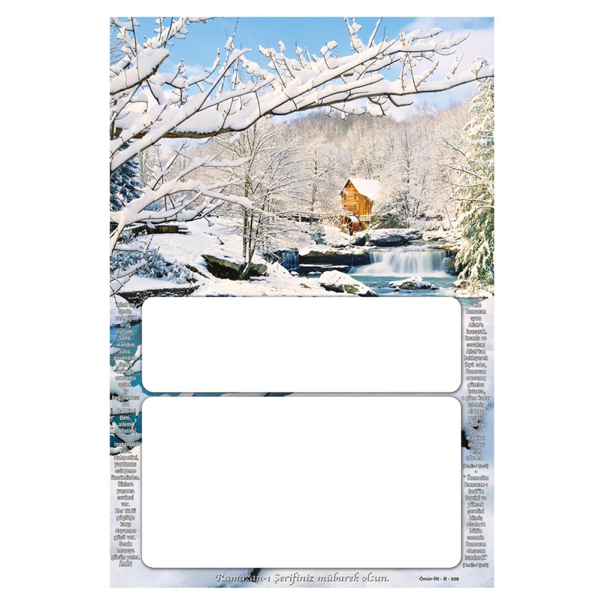 İMB509 İMSAKİYE KARTONU