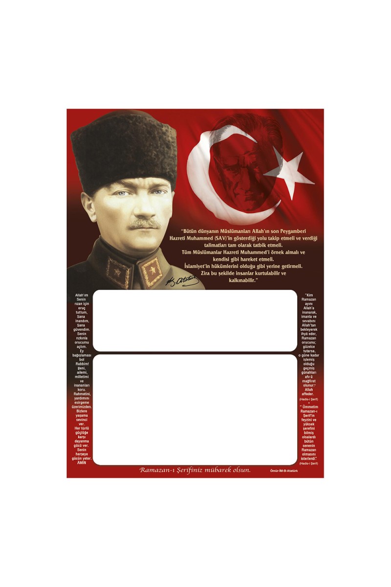 İMA ATATÜRK DÜZ İMSAKİYE KARTONU
