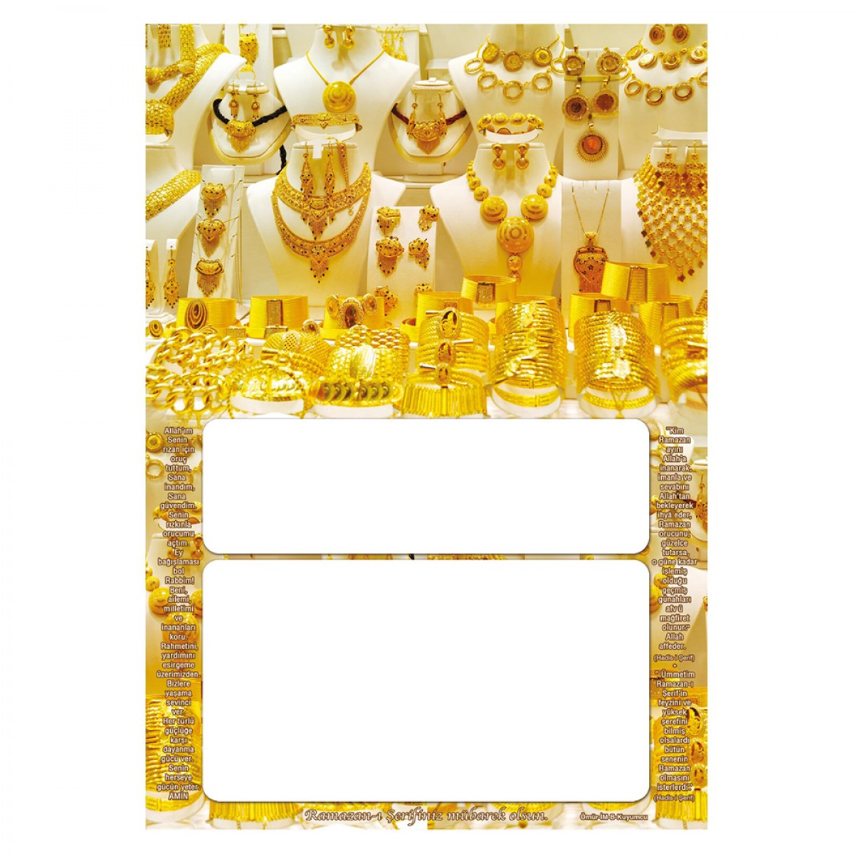 İMK KUYUMCU DÜZ İMSAKİYE KARTONU