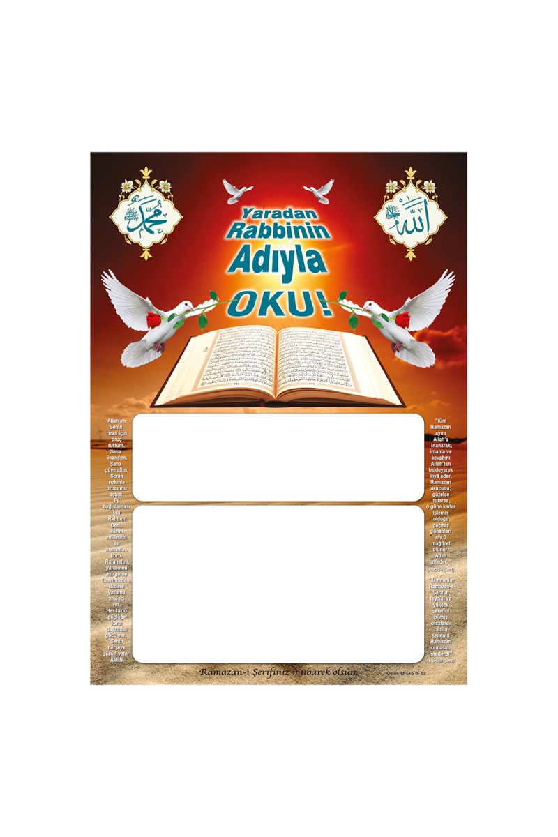 İMEKO2 DÜZ İMSAKİYE KARTONU