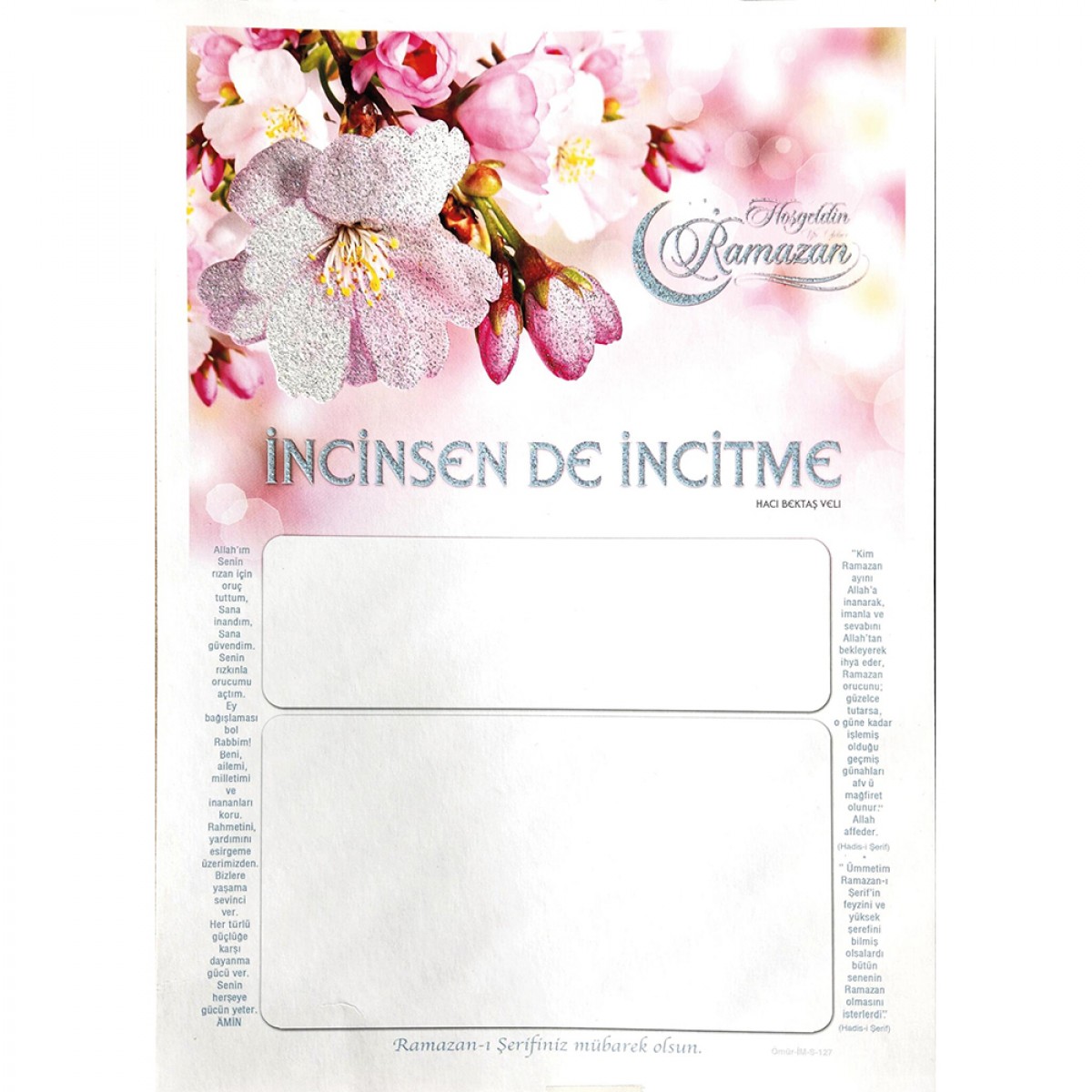 İMS127 SİMLİ İMSAKİYE KARTONU