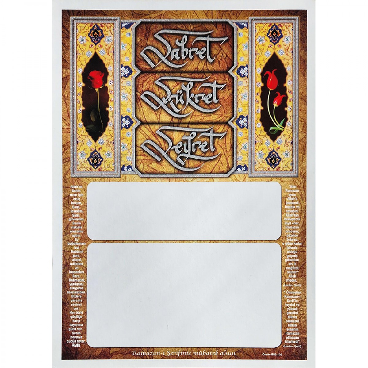 İMS126 SİMLİ İMSAKİYE KARTONU