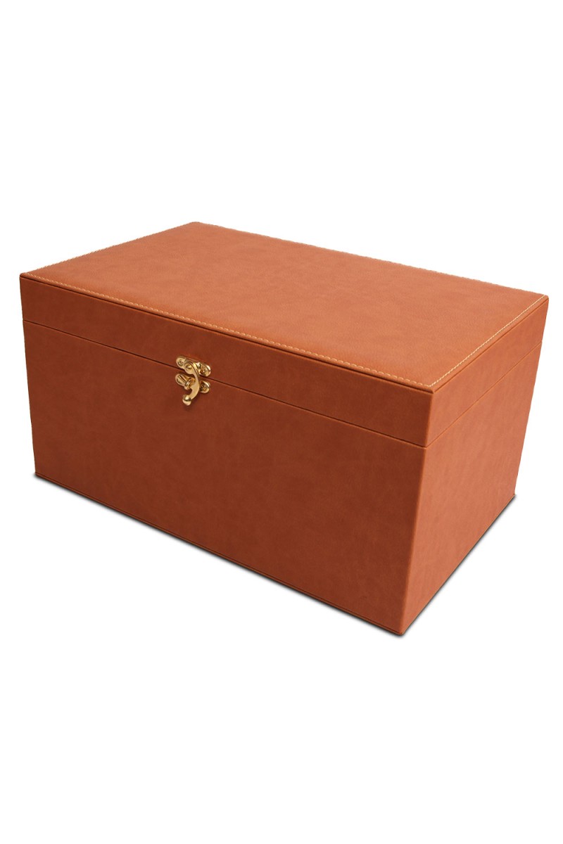 KUTU 6 KİLİTLİ KUTU AHŞAP KASA TERMO DERİ SIVAMA